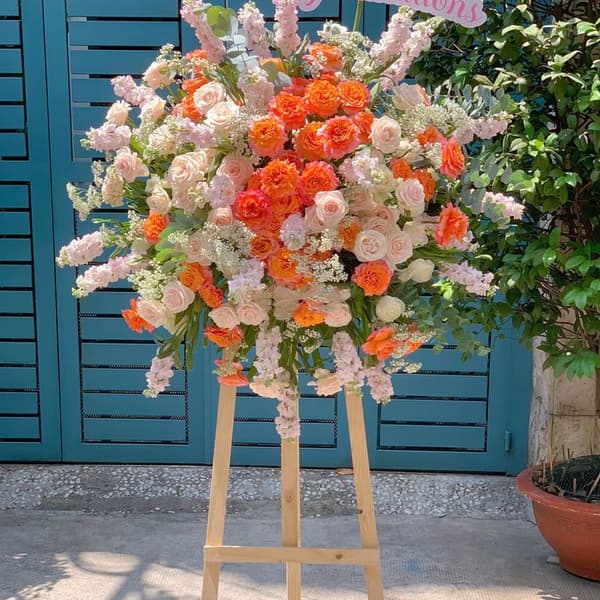 Bó Hoa Khai Trương Cam Trắng